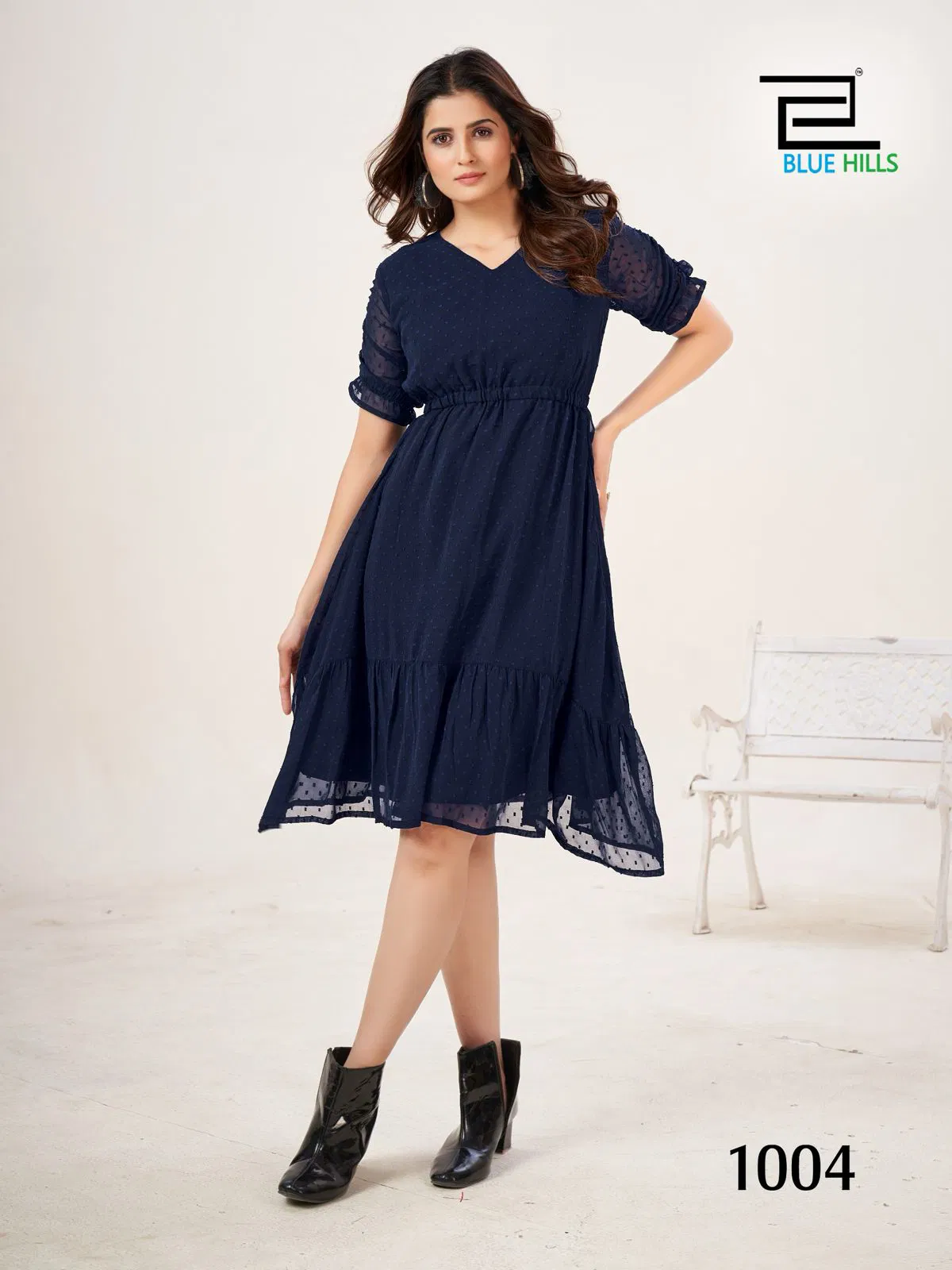 Belle By Blue Hills Georgette Tunic Style Western Kurtis Wholesale Market
